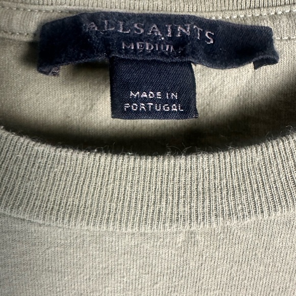 All Saints Olive Unisex Short Sleeve Tee - Picture 2 of 8